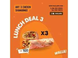 Walla Lunch Deal 3 For Rs.1500/- +tax